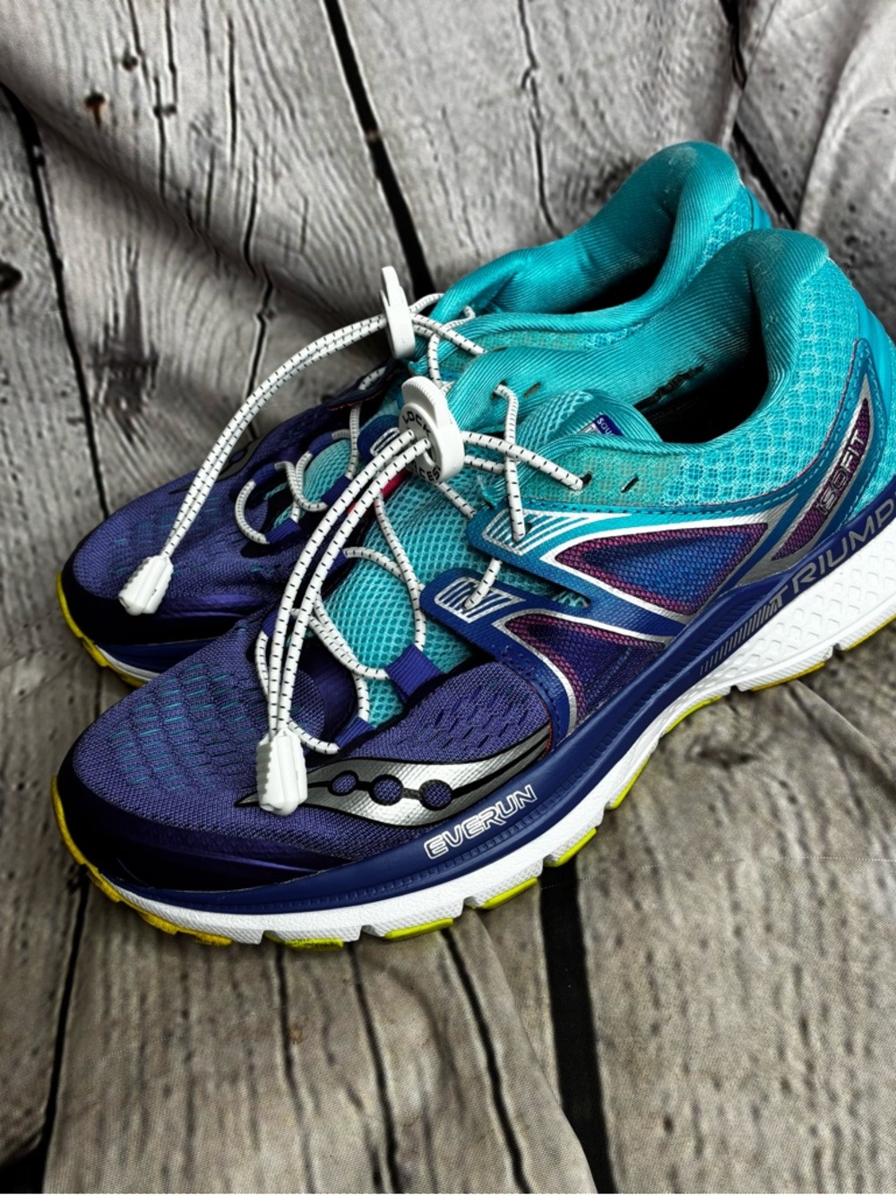 Saucony Triumph ISO 3 Women Size 7.5 Running Sneakers Shoes S10346-1 Purple Blue